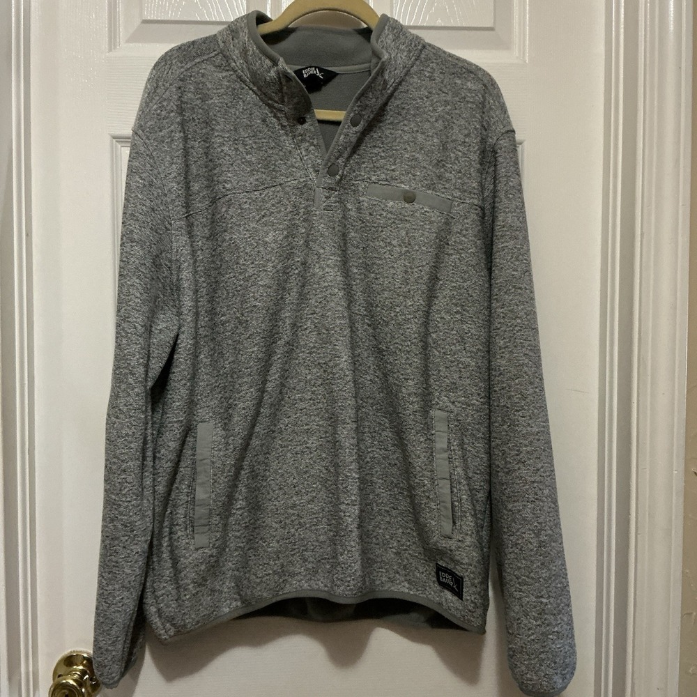 Eddie‎ Bauer 1/4 Snap Sweater Fleece Pull Over Heather/Gray XL